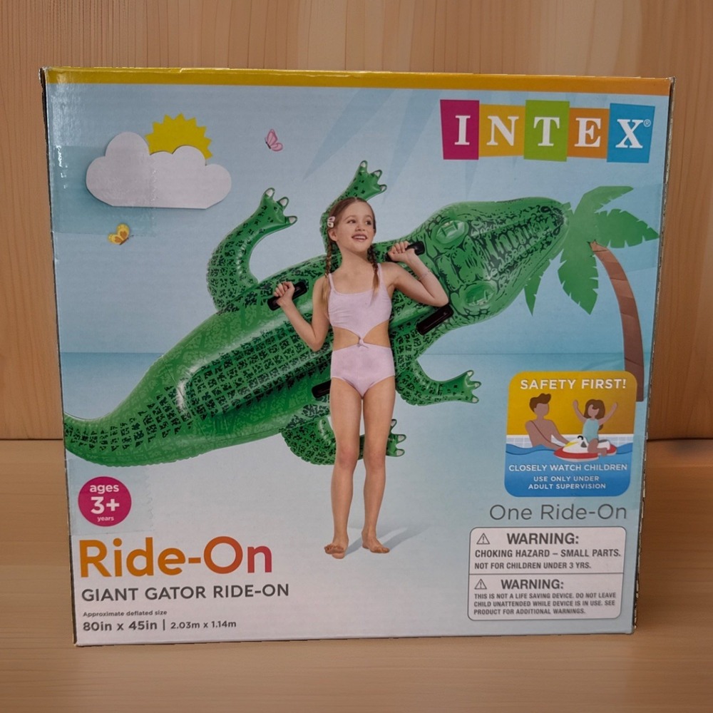 Intex 58562EP 80 in. L X 45 in. W Giant Gator Ride-On Pool Inflatable New In Box
